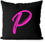 Impar letter P, colour initials pink - Pillow