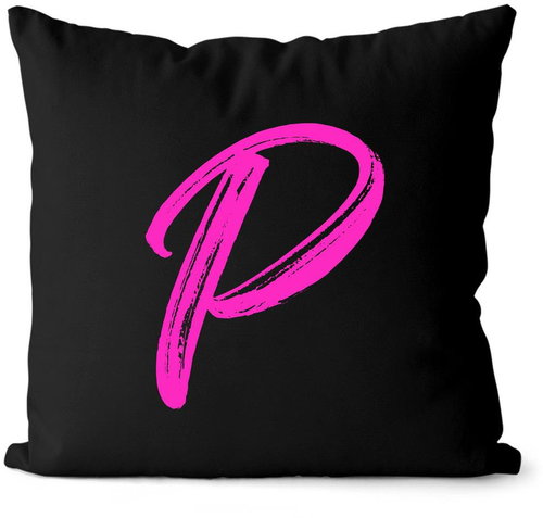Impar letter P, colour initials pink - Pillow - Main image