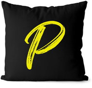 Impar letter P, initials yellow - Pillow