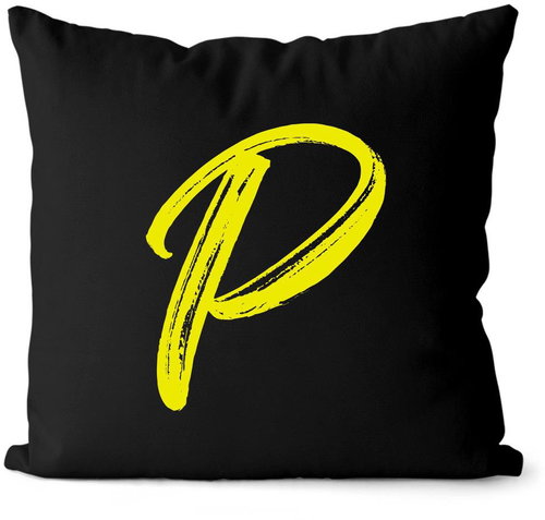 Impar letter P, initials yellow - Pillow - Main image