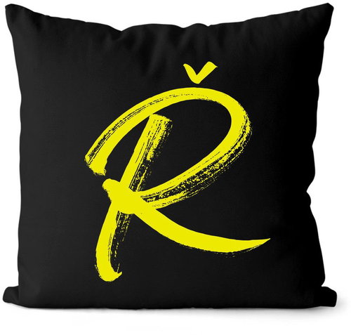 Impar letter Ř, initials yellow - Pillow - Main image