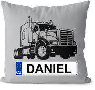 Impar license plate with name, black truck, Daniel - Pillow
