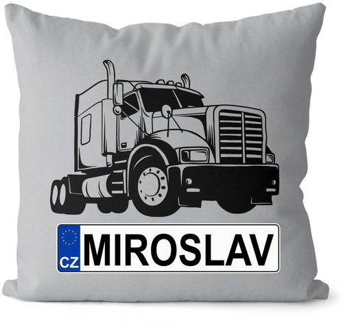 Impar SPZ se jménem, černý kamion, Miroslav - Pillow - Main image