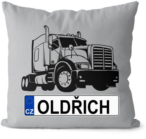 Impar SPZ se jménem, černý kamion, Oldřich - Pillow - Main image