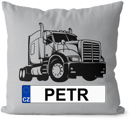 Impar SPZ se jménem, černý kamion, Petr - Pillow - Main image