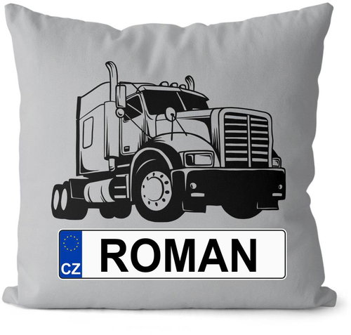 Impar SPZ se jménem, černý kamion, Roman - Pillow - Main image