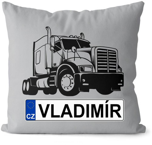 Impar SPZ se jménem, černý kamion, Vladimír - Pillow - Main image