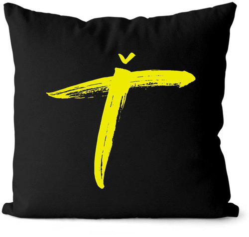 Impar letter Ť, initials yellow - Pillow - Main image