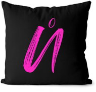 Impar letter Ů, initials pink - Pillow