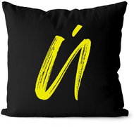 Impar písmeno Ú, barva iniciály žlutá - Pillow