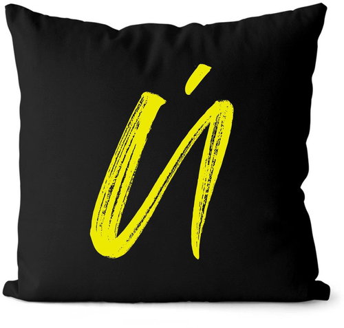 Impar písmeno Ú, barva iniciály žlutá - Pillow - Main image