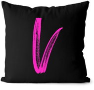 Impar písmeno V, barva iniciály růžová - Pillow