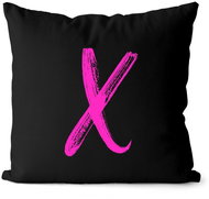 Impar písmeno X, barva iniciály růžová - Pillow
