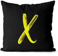 Impar písmeno X, barva iniciály žlutá - Pillow