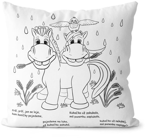 Impar with colouring page It's raining, it's raining - Pillow - Main image