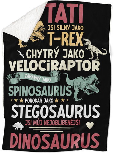 IMPAR Lambskin blanket Daddy - dinosaurs - Blanket - Main image