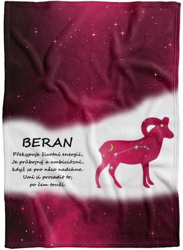 IMPAR Fleece blanket Aries (21.3. - 20.4. ) - red - Blanket - Main image