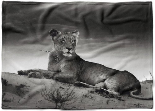 IMPAR Fleece blanket Lying lioness, 200 × 140 cm - Blanket - Main image