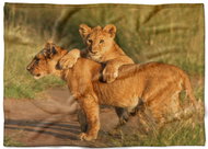 IMPAR Fleece blanket Lion cubs, 150 × 120 cm - Blanket
