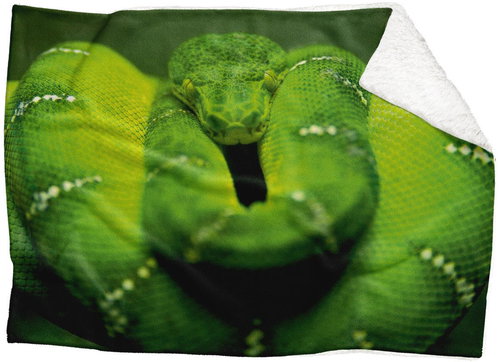 IMPAR Lambskin blanket Green snake, 200 × 140 cm - Blanket - Main image