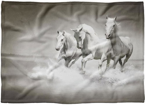IMPAR Fleece blanket Running horses, 200 × 140 cm - Blanket - Main image