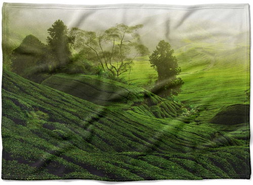 IMPAR Fleece blanket Green field, 200 × 140 cm - Blanket - Main image