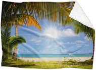 IMPAR Lambskin blanket Palms on the beach, 200 × 140 cm - Blanket