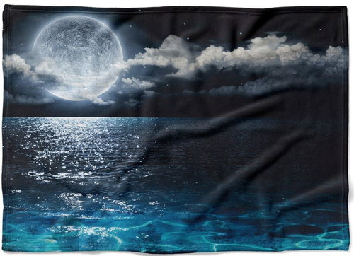 IMPAR Fleece blanket Sea with moon, 200 × 140 cm - Blanket - Main image