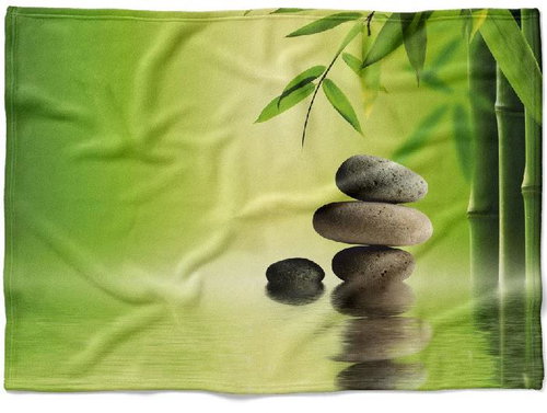 IMPAR Fleece blanket Bamboo with stones, 200 × 140 cm - Blanket - Main image