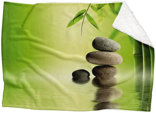 IMPAR Lambskin blanket Bamboo with stones, 200 × 140 cm - Blanket - Main image