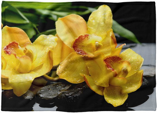 IMPAR Fleece blanket Yellow flowers, 200 × 140 cm - Blanket - Main image