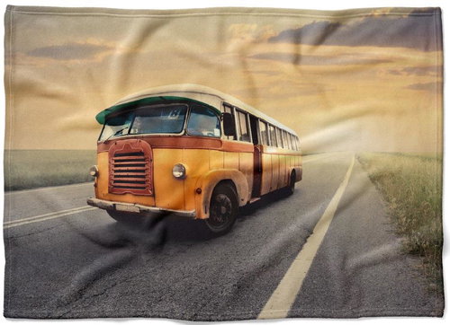 IMPAR Fleece blanket Retro bus, 150 × 120 cm - Blanket - Main image