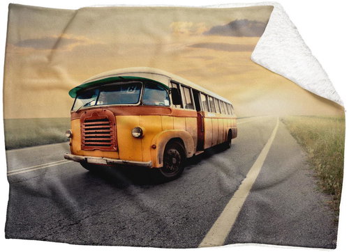 IMPAR Lambskin blanket Retro bus, 150 × 120 cm - Blanket - Main image