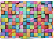 IMPAR Fleece blanket Colourful cubes, 200 × 140 cm - Blanket