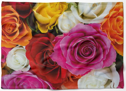 IMPAR Fleece blanket Colourful roses, 150 × 120 cm - Blanket - Main image