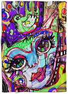 IMPAR Fleece blanket Cat Art, 200 × 140 cm - Blanket