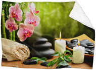 IMPAR Lambskin blanket Flowers with stones, 200 × 140 cm - Blanket