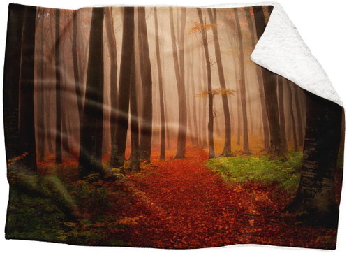 IMPAR Lambskin blanket Forest in autumn, 150 × 120 cm - Blanket - Main image