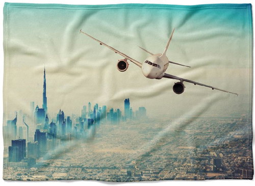 IMPAR Fleece blanket Airplane Dubai, 150 × 120 cm - Blanket - Main image