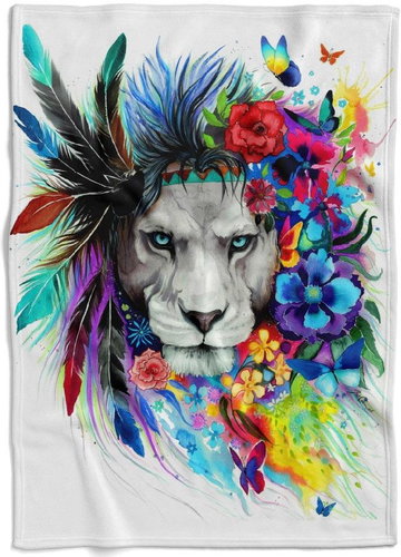 IMPAR Fleece blanket Lion Art, 200 × 140 cm - Blanket - Main image