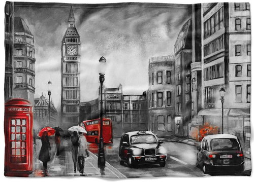 IMPAR Fleece blanket London Art, 150 × 120 cm - Blanket - Main image