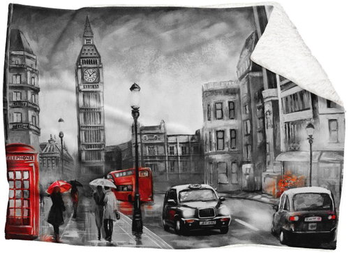 IMPAR Lambskin blanket London Art, 150 × 120 cm - Blanket - Main image