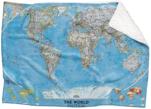 IMPAR Lamb blanket Map of the World, 200 × 140 cm - Blanket - Main image