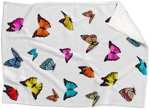 IMPAR Lambskin blanket Butterflies, 200 × 140 cm - Blanket - Main image
