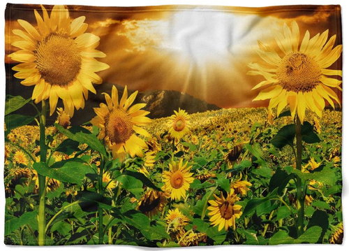 IMPAR Fleece blanket Sunflowers, 150 × 120 cm - Blanket - Main image