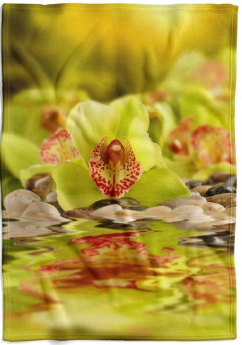 IMPAR Fleece blanket Green orchid, 200 × 140 cm - Blanket - Main image