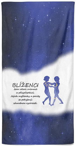 IMPAR Osuška Blíženci (22.5. - 21.6.) - modrá - Bath Towel - Main image