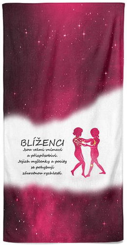 IMPAR Osuška Blíženci (22.5. - 21.6.) - červená - Bath Towel - Main image