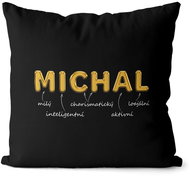 Impar pillow golden male. name Michal - Pillow