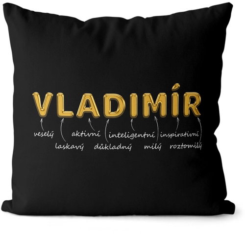 Impar pillow golden male name Vladimir - Pillow - Main image